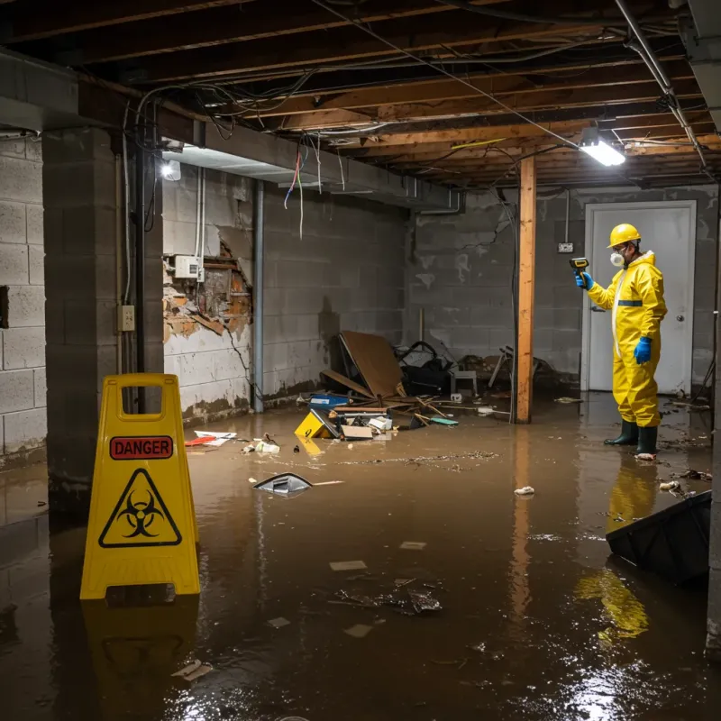 Flooded Basement Electrical Hazard in Baden, PA Property